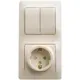 Розетка с выключателем встраиваемая Schneider electric Glossa GSL000274 с заземлением со шторками цвет бежевый