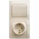 Розетка с выключателем встраиваемая Schneider electric Glossa GSL000270 с заземлением и шторками 1 клавиша цвет бежевый