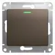 Выключатель встраиваемый Schneider electric Glossa GSL000813 1 клавиша с подсветкой цвет шоколад