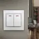 Выключатель встраиваемый Intro Plano Б0038826 2 клавиши с подсветкой цвет белый