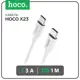 Кабель Hoco X23 Type-C - Type-C 3 А 1 м TPE оплетка цвет белый
