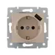 Розетка встраиваемая Lezard Karina 257645 с заземлением USB цвет кремовый