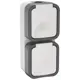 Розетка двойная накладная Iek Tors TS-R26-16-55-V-K41 с заземлением с крышкой цвет белый