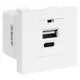 Розетка встраиваемая Ekf E2MR2-21USB-10-AC USB цвет белый