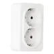 Розетка двойная встраиваемая Arte milano 310.40-2.white с заземлением цвет белый