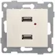 Розетка USB двойная встраиваемая Gusi electric Bravo С10USB2-003 цвет бежевый