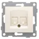 Розетка компьютерная двойная встраиваемая Gusi electric Bravo С10К2-003 RJ45 цвет бежевый