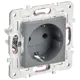 Розетка встраиваемая Iek Skandy SK-R14-16-U14-018-K03 с заземлением и шторками USB цвет серый
