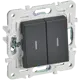Выключатель встраиваемый Iek Skandy SK-V20-1-10-K48 2 клавиши с подсветкой цвет титан