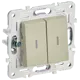 Выключатель встраиваемый Iek Skandy SK-V20-1-10-K10 2 клавиши с подсветкой цвет бежевый