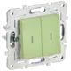 Выключатель проходной встраиваемый Iek Skandy SK-V22-1-10-K06 2 клавиши с подсветкой цвет мятный