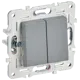 Выключатель проходной встраиваемый Iek Skandy SK-V22-0-10-K03 2 клавиши цвет серый