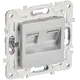 Розетка компьютерная встраиваемая Iek Skandy SK-K20-2-K23 RJ45 Cat 6 цвет серебряный