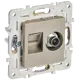 Розетка для телевизора и компьютера встраиваемая Iek Skandy SK-AK20-1-K37 RJ45 Cat 5E цвет шампань