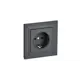 Розетка встраиваемая Iek Brite BR-R14-16-K53-F с заземлением и шторками цвет графит