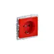 Розетка встраиваемая Iek Brite BR-R14-16-K04 с заземлением и шторками цвет красный