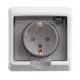Розетка встраиваемая Systeme electric Этюд PC16-044B с заземлением шторками и крышкой цвет белый
