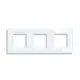 Рамка для розеток и выключателей Tawoia 3 поста стекло цвет белый