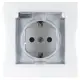Розетка одинарная встраиваемая Simon 1590450-030 16 А 230 В IP44 Белый