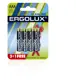 Батарейка Ergolux Alkaline LR03 BL 3+1(FREE) LR03 BL3+1, 4 шт.