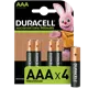 Батарейки Duracell AAA HR03-4BL 850mAh/900mAh предзаряженные 4/40/15000 4 шт