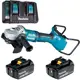 УШМ аккумуляторная бесщеточная Makita DGA700PT2, 18 В Li-Ion 2x5 Ач, 180 мм