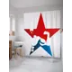 Шторка для ванной комнаты JoyArty sc_36989 200x180см цвет красный
