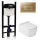 Комплект инсталляция с унитазом Valsir KIT Vsmg 5486 Slim P1 с кнопкой цвет золото