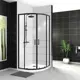 Душевой уголок Belbagno UNO-195-R-2-100-C-NERO 1/4 круга 100x100см черный профиль эффект стекла прозрачный