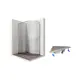 Душевой уголок Ambassador 11011103L-ST4 1/4 круга 80x120см хромированный профиль эффект стекла прозрачный