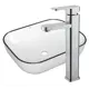Раковина накладная Bauedge BAU Stil BH1129 50 см со смесителем цвет белый/черный/серебристый