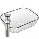 Раковина накладная Bauedge BAU Stil BH1133 50 см выпуск клик-клак цвет белый/черный/хром