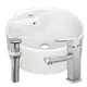 Раковина накладная Bauedge BAU D40 BH1226 40 см со смесителем и выпуском цвет белый/серый металлик/хром