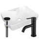 Раковина накладная Bauedge BAU BH1246 48 см со смесителем и выпуском цвет белый/черный матовый/черный