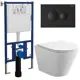 Комплект инсталляция с унитазом Bauedge 4501-7313-BK0001-HQ цвет белый сиденье микролифт