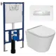 Комплект инсталляция с унитазом Bauedge 4501-7320-BK0001-LUX цвет белый сиденье микролифт
