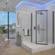 Душевой уголок Veconi RV36B-80-01-C5 прямоугольник 80x80см черный профиль эффект стекла прозрачный