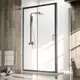 Душевой уголок Veconi RV072B-15070-01-C4 прямоугольник 150x70см черный профиль эффект стекла прозрачный