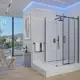 Душевой уголок Veconi RV074B-13090-01-C4 прямоугольник 130x90см черный профиль эффект стекла прозрачный