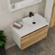 Комплект Bauedge тумба под раковину Bau Dream 80см раковина 48x37 смеситель Cerama Black выпуск клик-клак черный