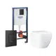 Комплект 3 в 1 инсталляция Grohe Rapid SL с подвесным унитазом Grohe Euro Ceramic 39206000 кнопка черная
