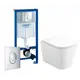Комплект 3 в 1 инсталляция Grohe Rapid SL с подвесным унитазом BelBagno Due BB3103CHR/SC кнопка Skate Air
