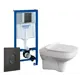 Комплект 3 в 1 инсталляция Grohe Rapid SL 38721BL1 с подвесным унитазом Cersanit City New, кнопка черная матовая