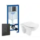 Комплект 3 в 1 инсталляция Grohe Rapid SL 38721BL1 с унитазом Azario Pavia AZ-2142, кнопка черная матовая