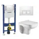 Комплект 3 в 1 инсталляция Geberit Duofix с подвесным унитазом WeltWasser Kehlbach 004 GL-WT, кнопка белая