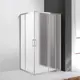 Душевой уголок Cezares MOLVENO-AH-21-100+30-P-Cr прямой 130x100см хромированный профиль эффект стекла рифленый