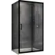Душевой уголок Abber Schwarzer Diamant AG30120B-S60B прямоугольный 60x120см черный профиль эффект стекла прозрачный
