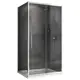 Душевой уголок Abber Schwarzer Diamant AG30170H-S75 прямоугольный 75x170см серебро профиль эффект стекла прозрачный