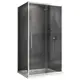Душевой уголок Abber Schwarzer Diamant AG30170H-S80 прямоугольный 80x170см серебро профиль эффект стекла прозрачный