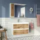 Комплект мебели Misty PK-M-Adriana-WT90-zL Адриана 90 тумба с раковиной, зеркало-шкаф левый